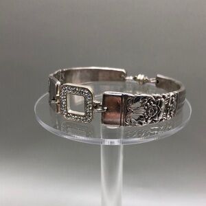 Upcycled artisan vintage silver spoon magnetic clasp bracelet-fun-dressy-glam